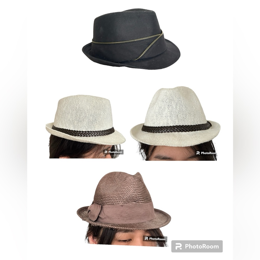 Mixed Brand Fedora Style Hats Bundle (3 hats)